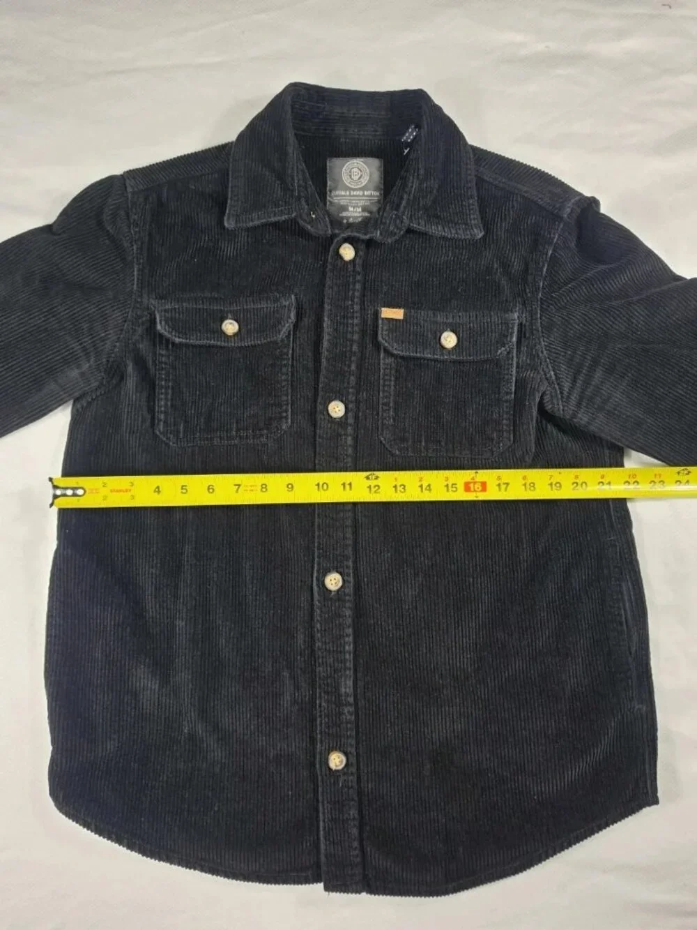 Buffalo David Bitton Jeremias Corduroy Button Shacket Black Men's Size M NWOT